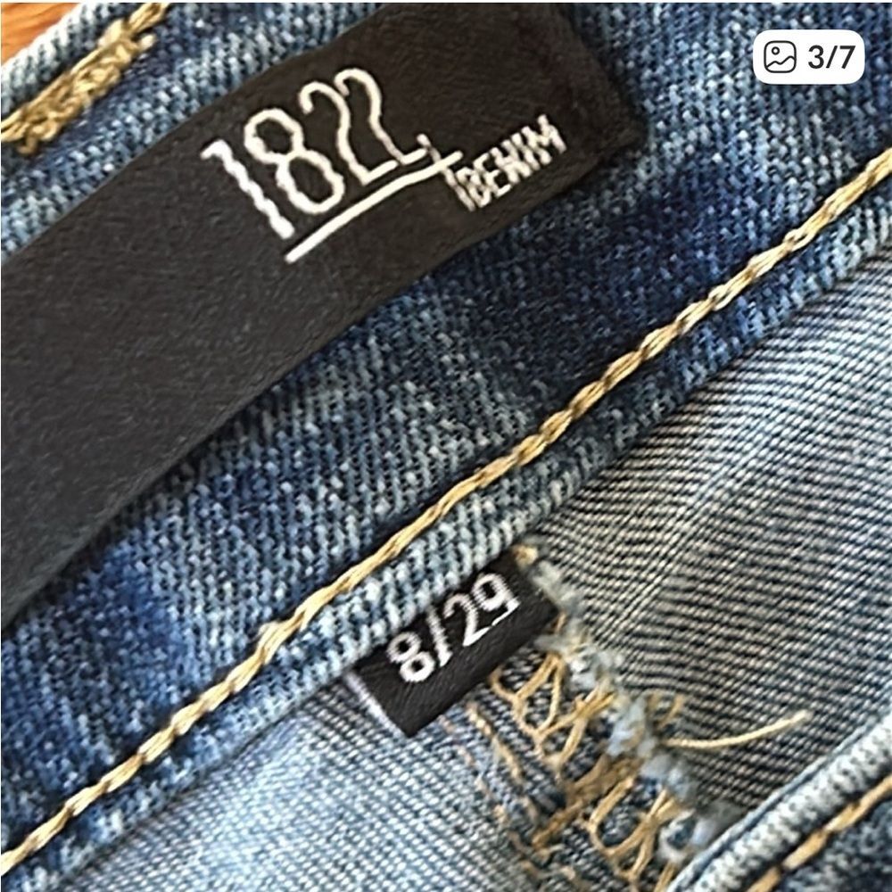 1822 Denim Elise Hybrid High Rise Ankle Straight Leg Release Hem Jean 8/29 blue - Picture 3 of 6
